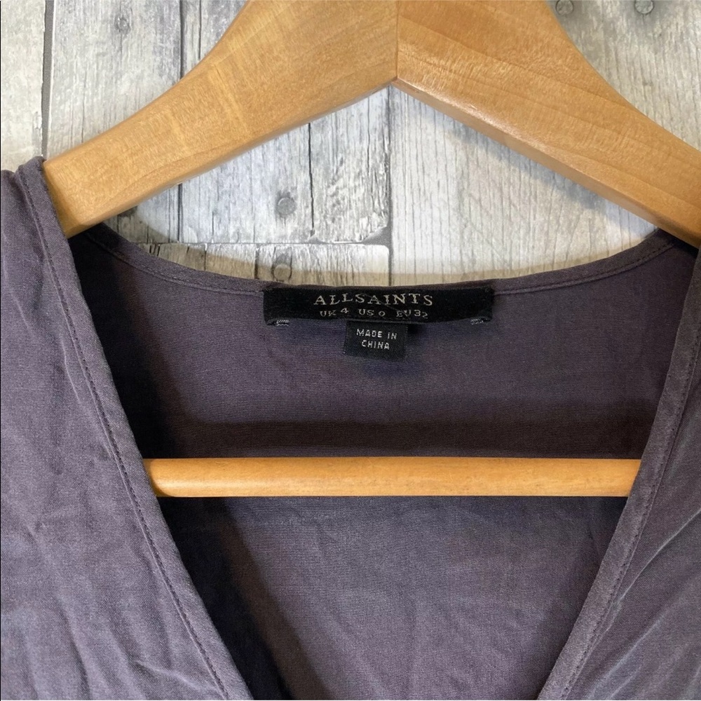 AllSaints Gray Purple Nora Dress - Picture 6 of 7